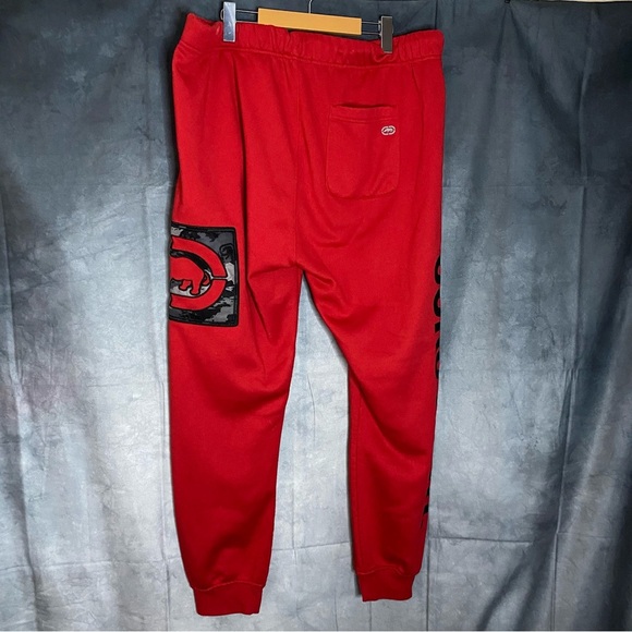 Ecko Unltd Sweatpants Size 2XL Red Fleece Hip Hop Jogger Pants Street Wear - Picture 2 of 12